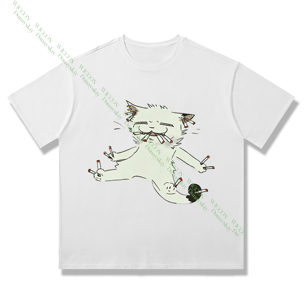 Chainsmoker Cat Yaniko Satou C - Anime Merchandise T Shirt recension och pris
