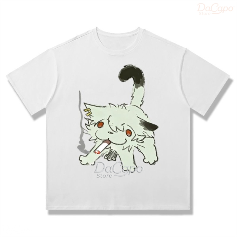 Chainsmoker Cat Yaniko Satou C - Anime Merchandise T Shirt recension och pris